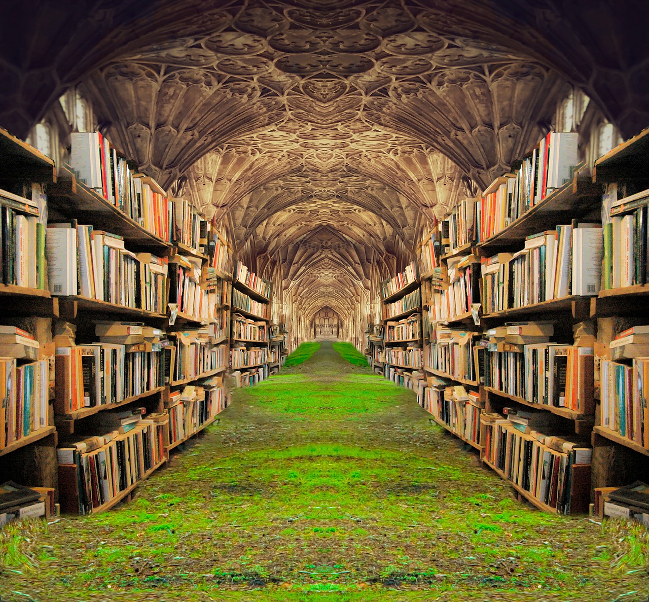 books, shelves, grass-5430309.jpg